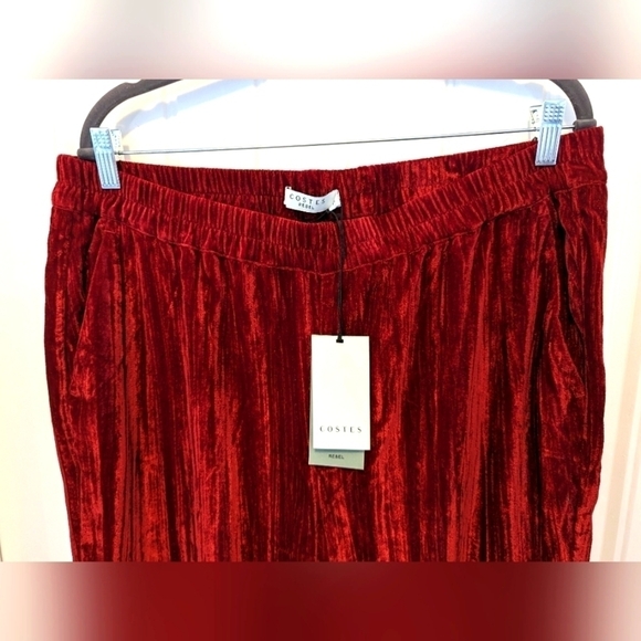 RED Velvet Wide leg slouch Boho pants, by COSTES rebel Europe. New, Sz X… - Picture 4 of 15